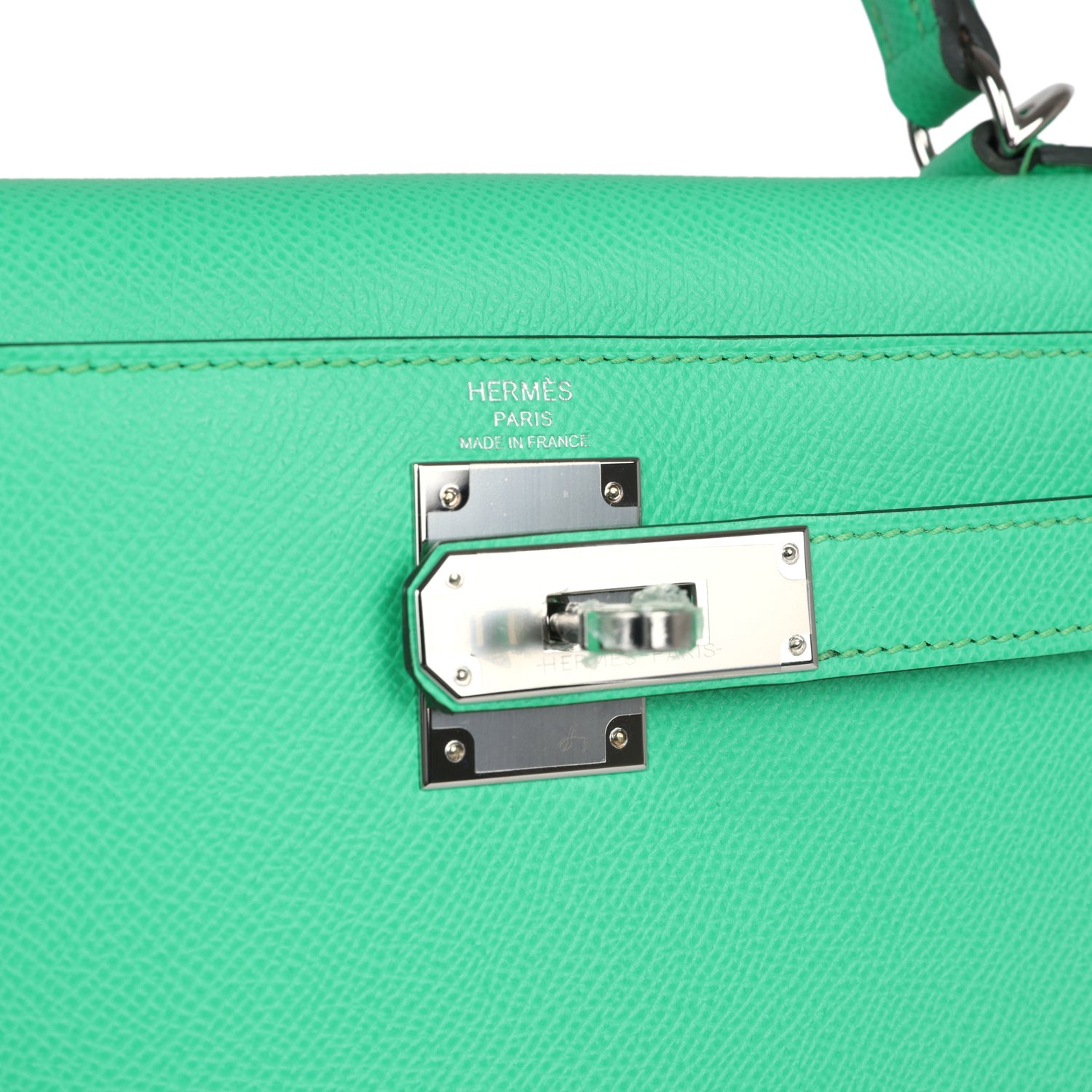 Hermes Kelly Sellier 28 Vert Comics Epsom Palladium Hardware - Image 4