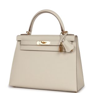 Hermes Kelly Sellier 28 Craie Epsom Gold Hardware