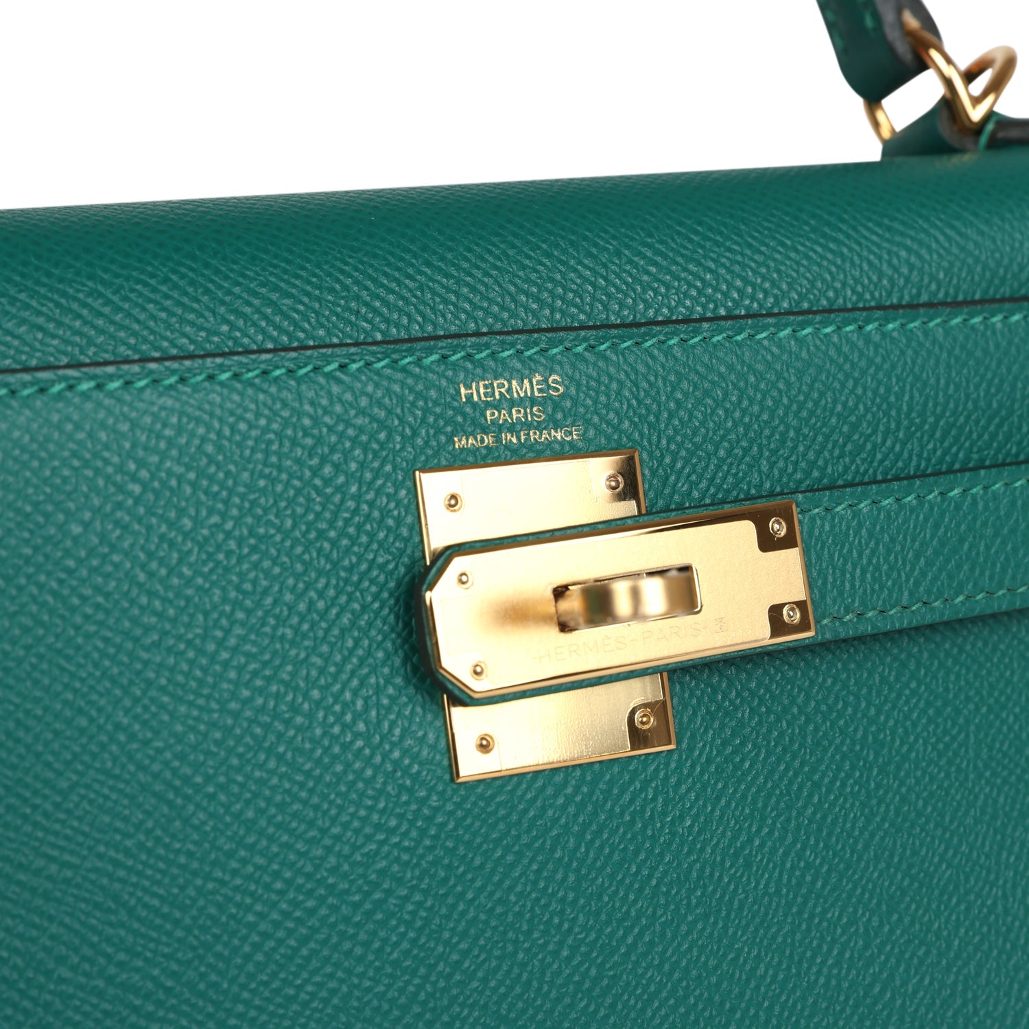 Hermes Kelly Sellier 28 Malachite Epsom Gold Hardware - Image 6