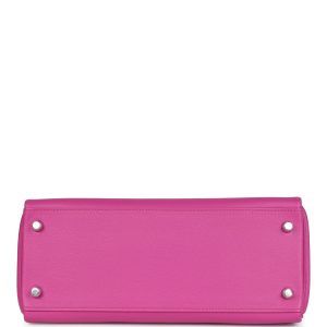 Hermes Kelly Retourne 28 Magnolia Evercolor Palladium Hardware