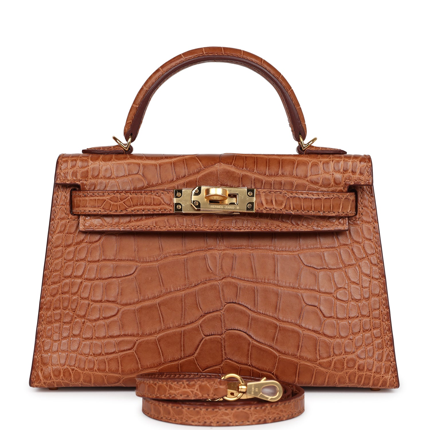 Hermes Kelly Sellier 20 Gold Matte Alligator Gold Hardware - Image 2