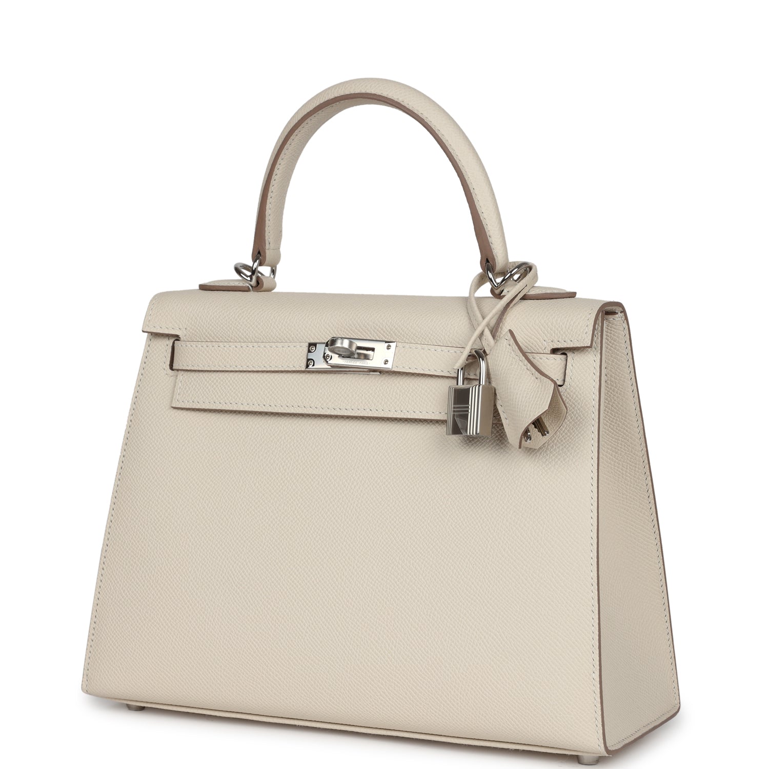 Hermes Kelly Sellier 25 Craie Epsom Palladium Hardware - Image 5