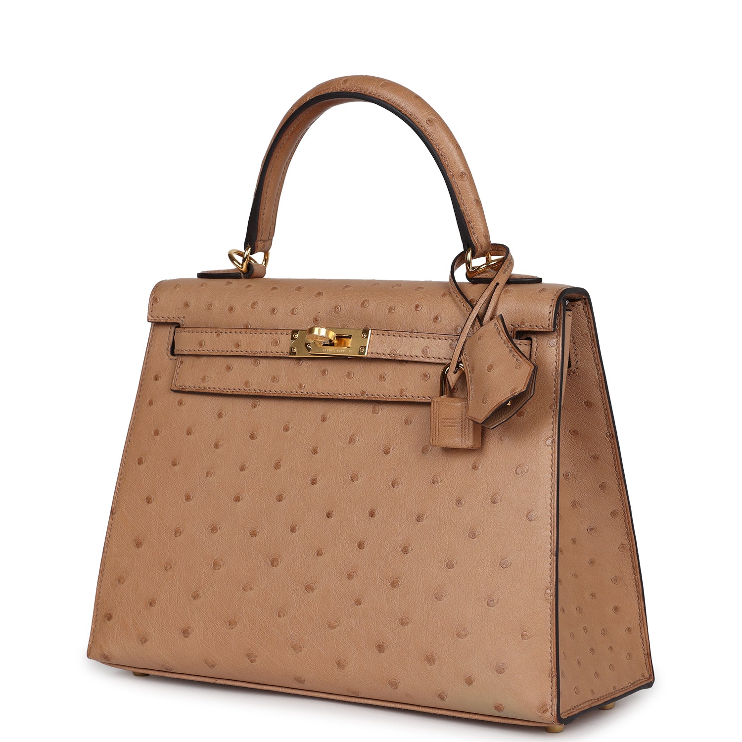 Hermes Kelly Sellier 25 Chai Ostrich Gold Hardware - Image 2