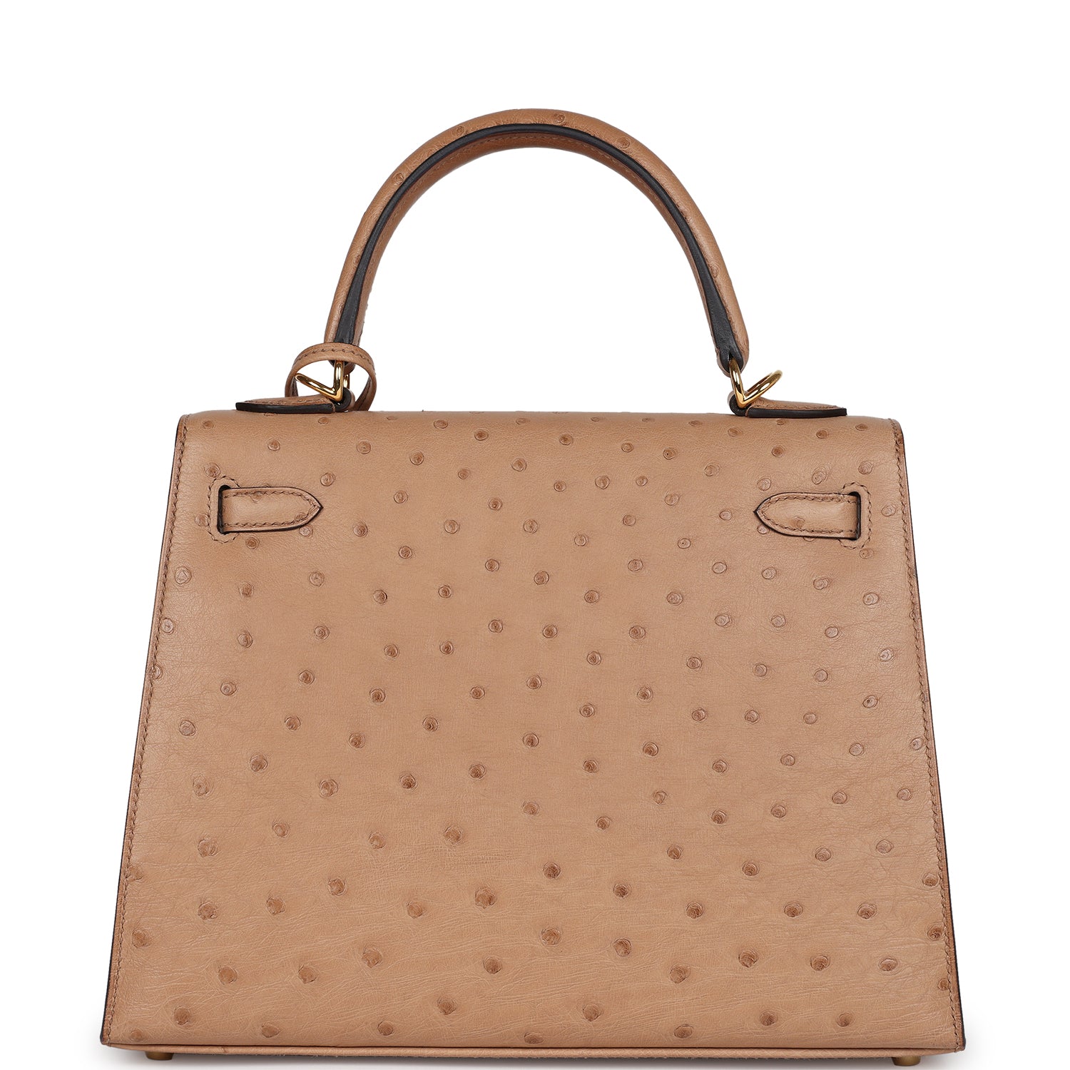 Hermes Kelly Sellier 25 Chai Ostrich Gold Hardware - Image 3