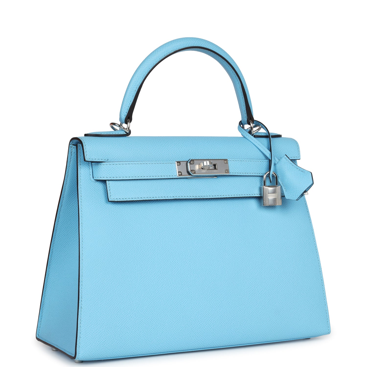 Hermes Kelly Sellier 28 Bleu Celeste Epsom Palladium Hardware - Image 6