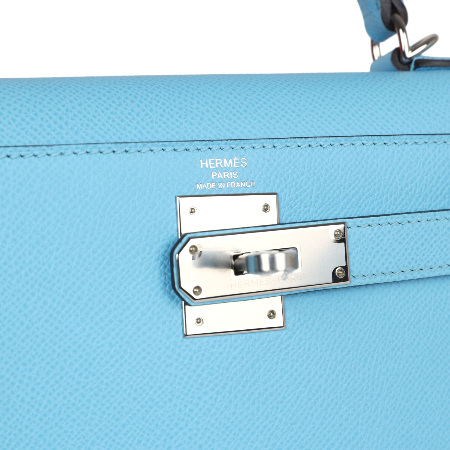 Hermes Kelly Sellier 28 Bleu Celeste Epsom Palladium Hardware - Image 4