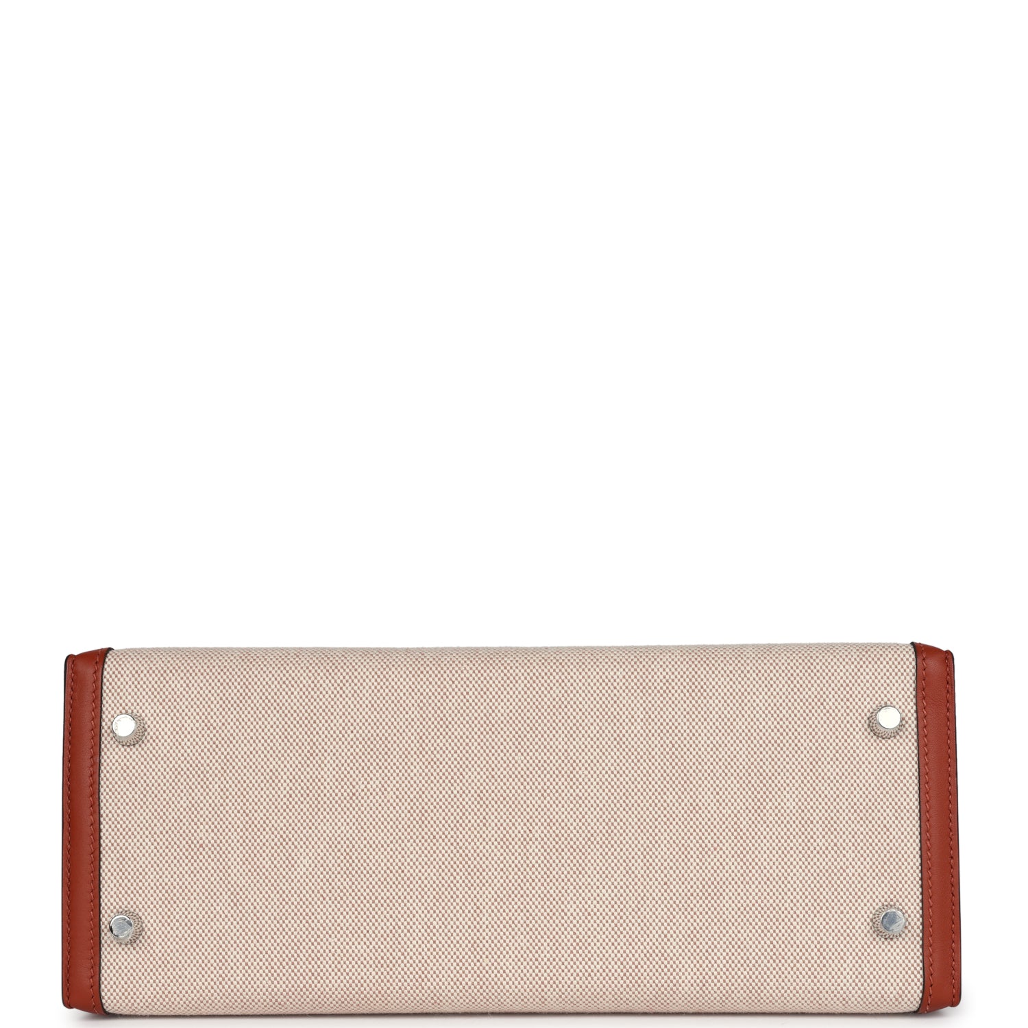 Hermes Kelly Sellier 28 Cuivre Swift and Ecru Toile H Palladium Hardware - Image 3