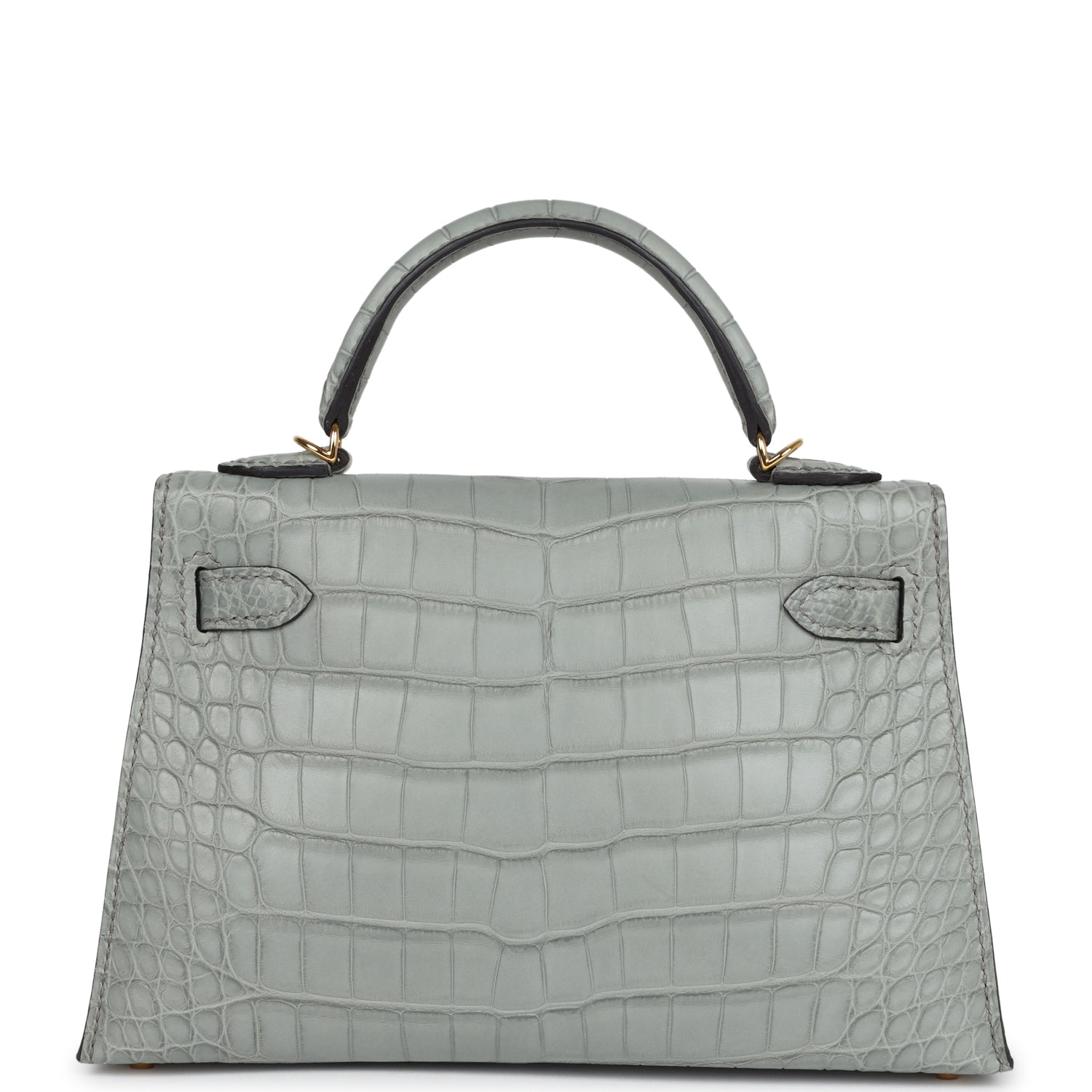 Hermes Kelly Sellier 20 Gris Ciment Matte Alligator Gold Hardware - Image 2