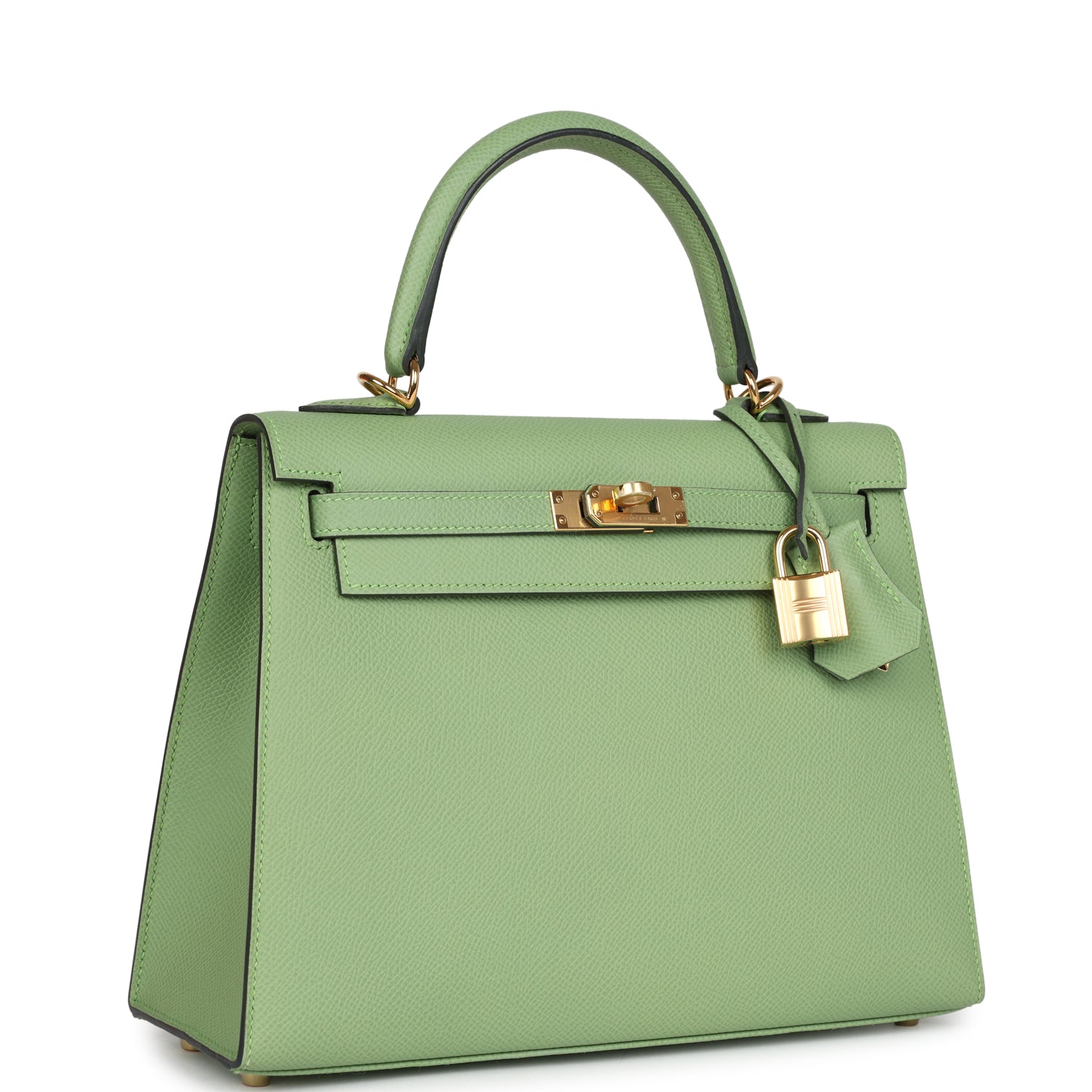 Hermes Kelly Sellier 25 Vert Criquet Epsom Gold Hardware - Image 8