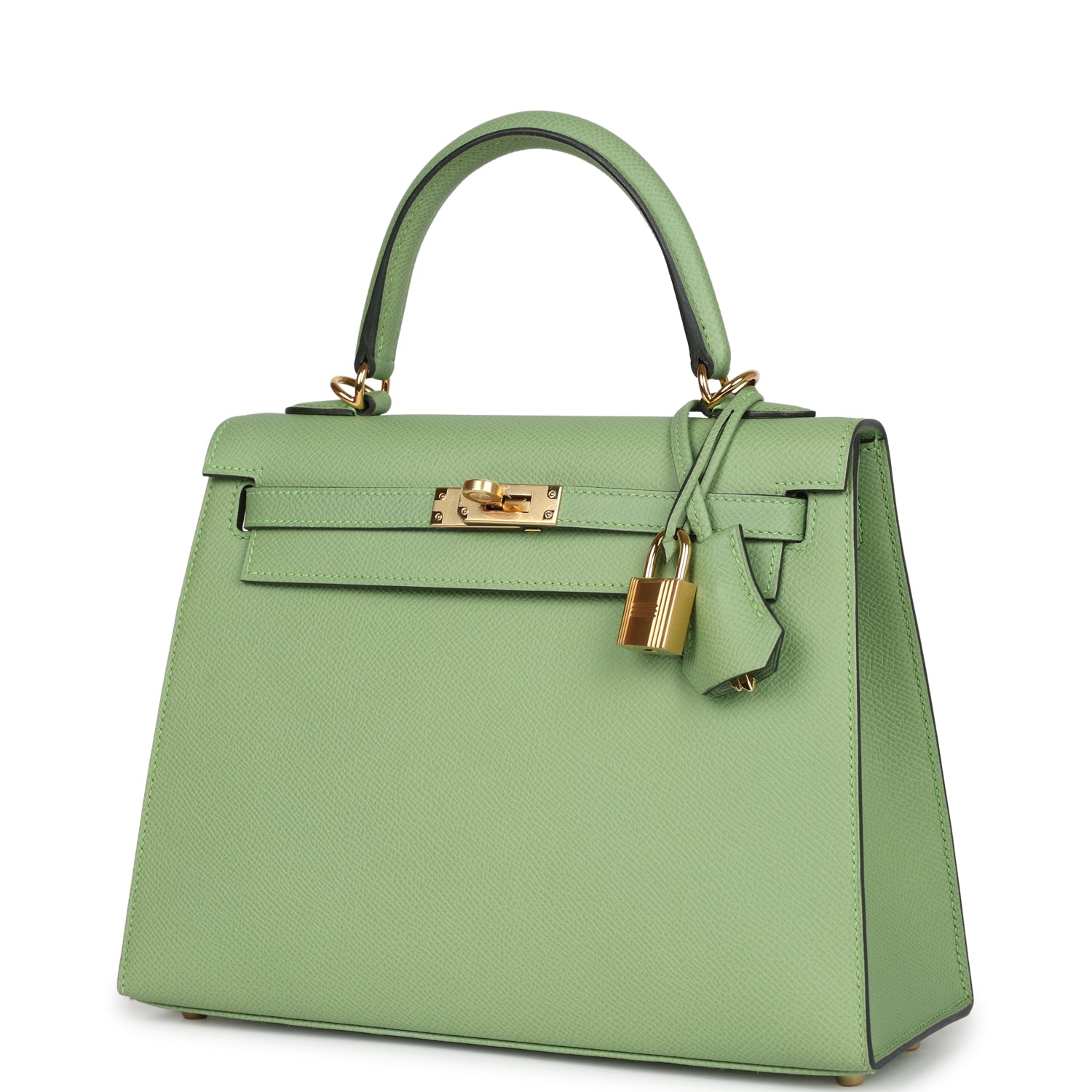 Hermes Kelly Sellier 25 Vert Criquet Epsom Gold Hardware - Image 5