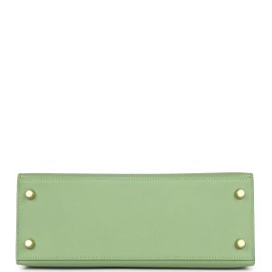 Hermes Kelly Sellier 25 Vert Criquet Epsom Gold Hardware
