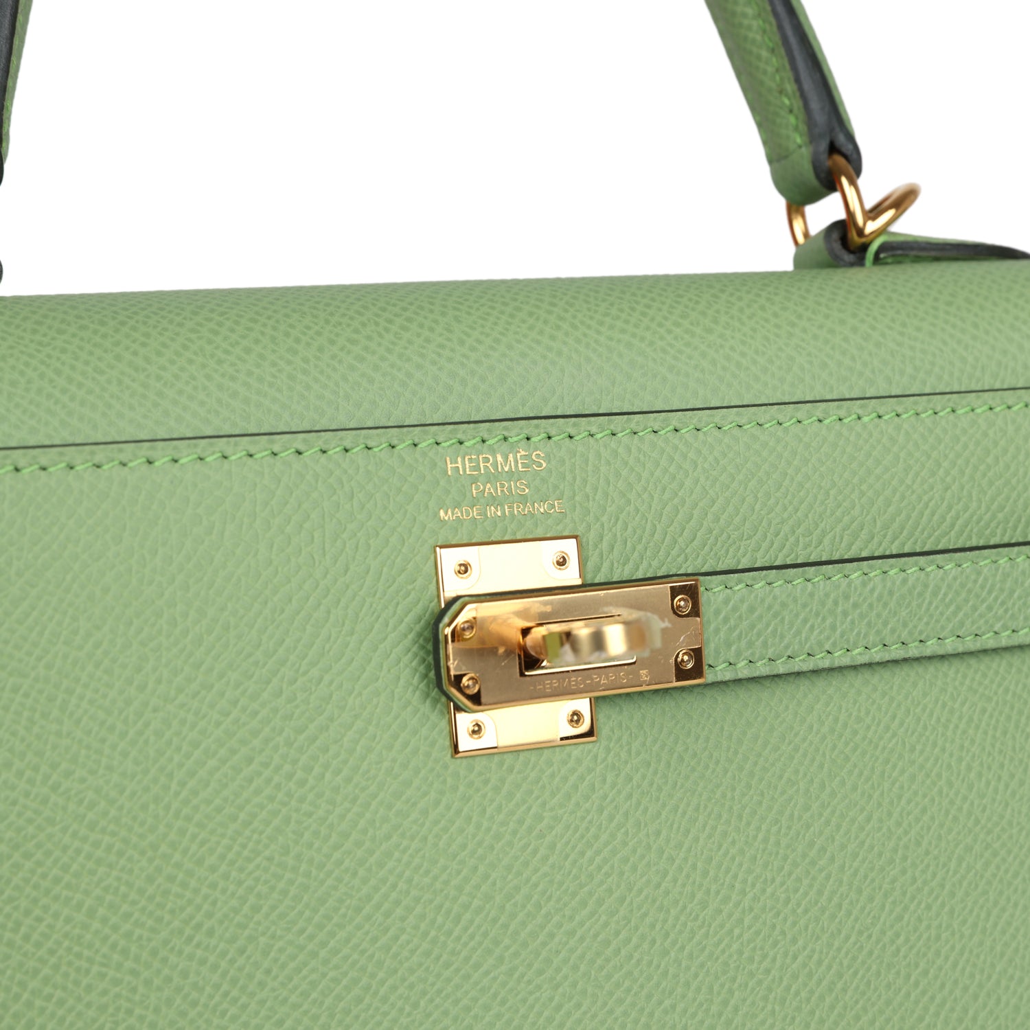 Hermes Kelly Sellier 25 Vert Criquet Epsom Gold Hardware - Image 2