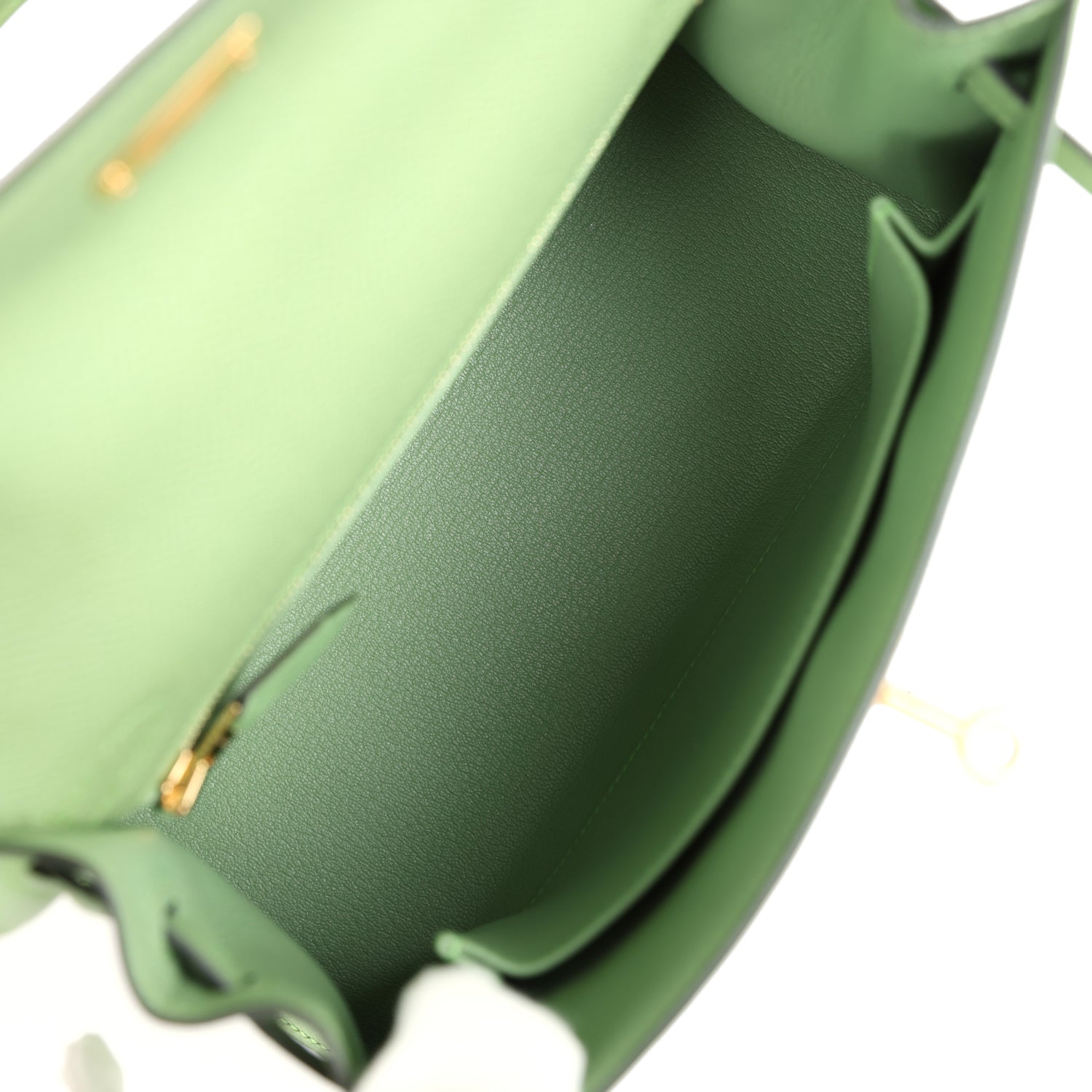 Hermes Kelly Sellier 25 Vert Criquet Epsom Gold Hardware - Image 3