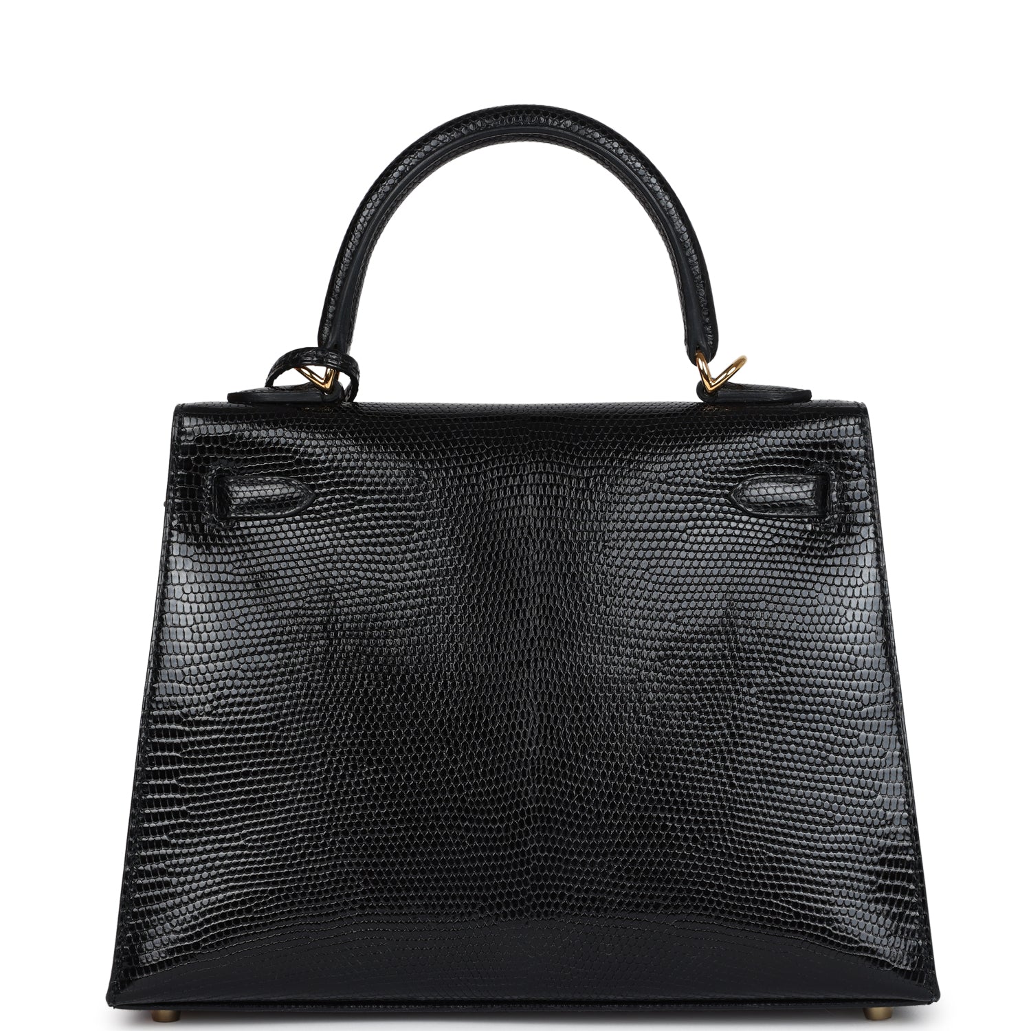 Hermes Kelly Sellier 25 Black Varanus Niloticus Lizard Gold Hardware - Image 2