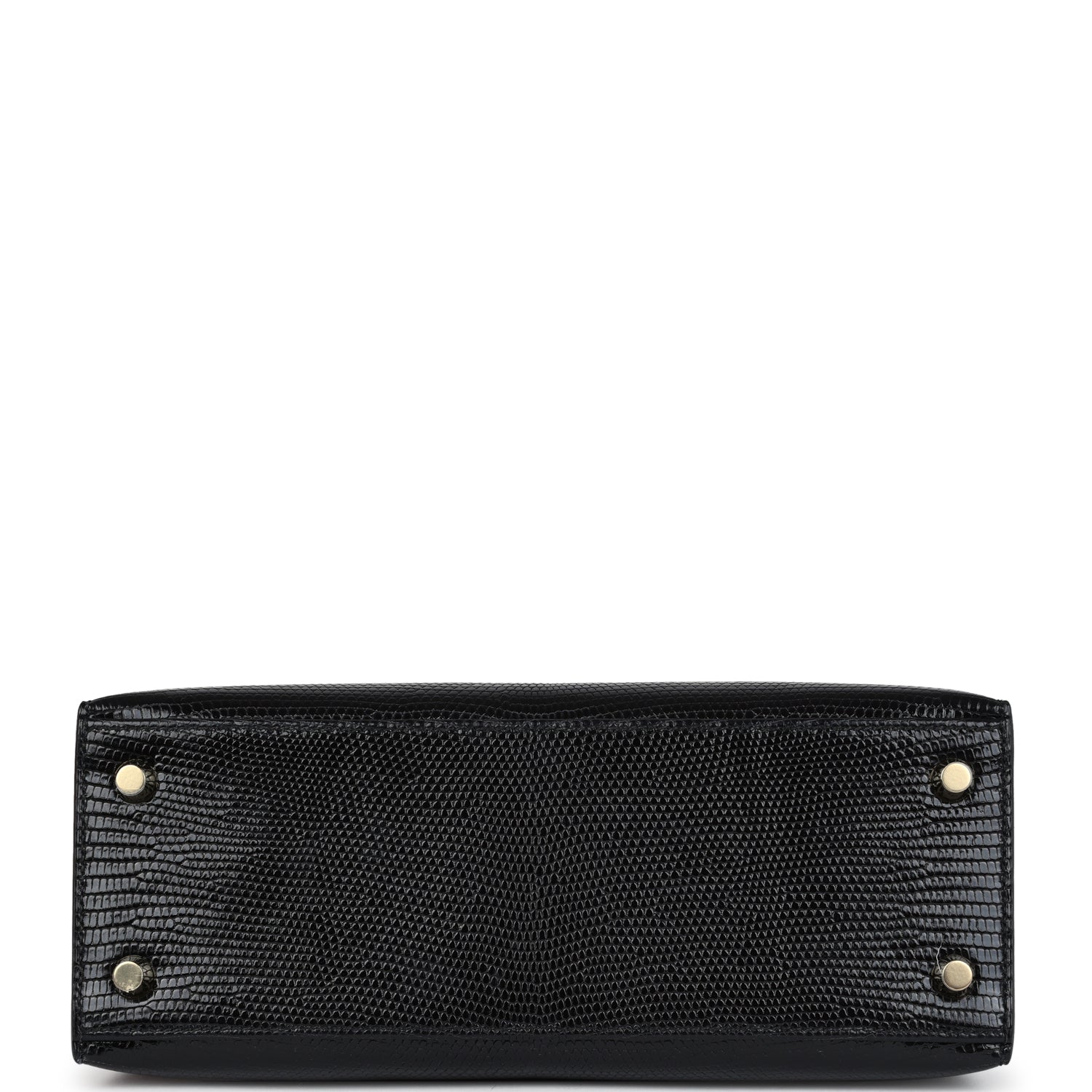 Hermes Kelly Sellier 25 Black Varanus Niloticus Lizard Gold Hardware - Image 6