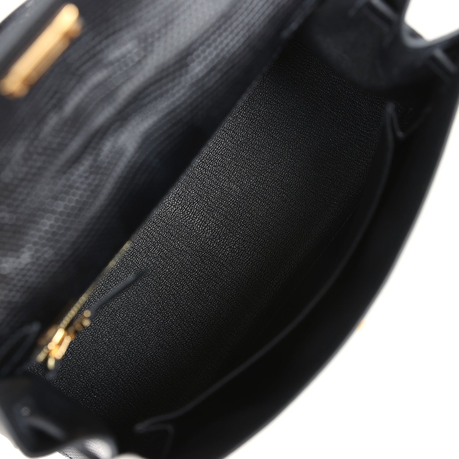 Hermes Kelly Sellier 25 Black Varanus Niloticus Lizard Gold Hardware - Image 3