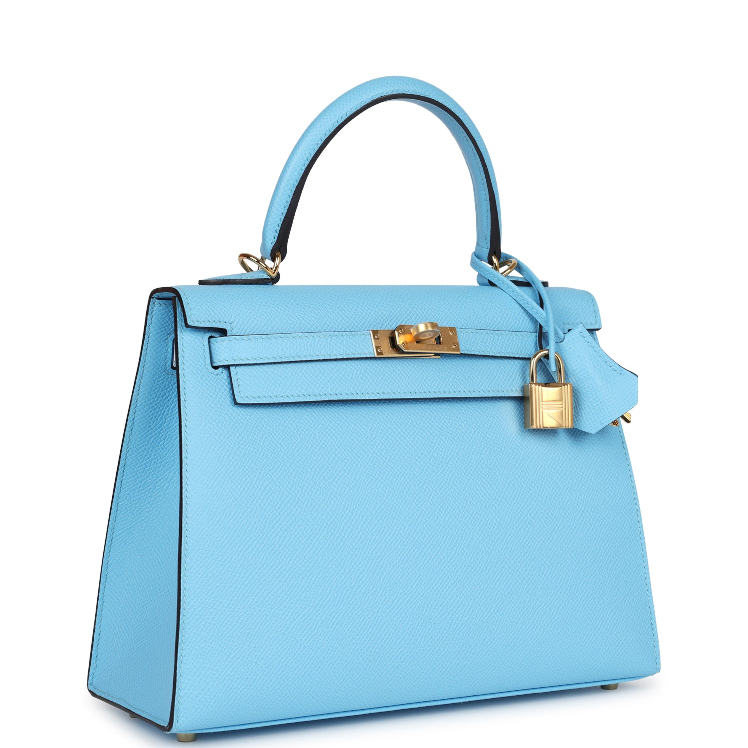 Hermes Kelly Sellier 25 Celeste Epsom Gold Hardware - Image 8
