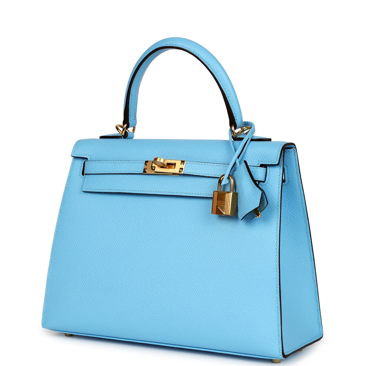 Hermes Kelly Sellier 25 Celeste Epsom Gold Hardware - Image 9