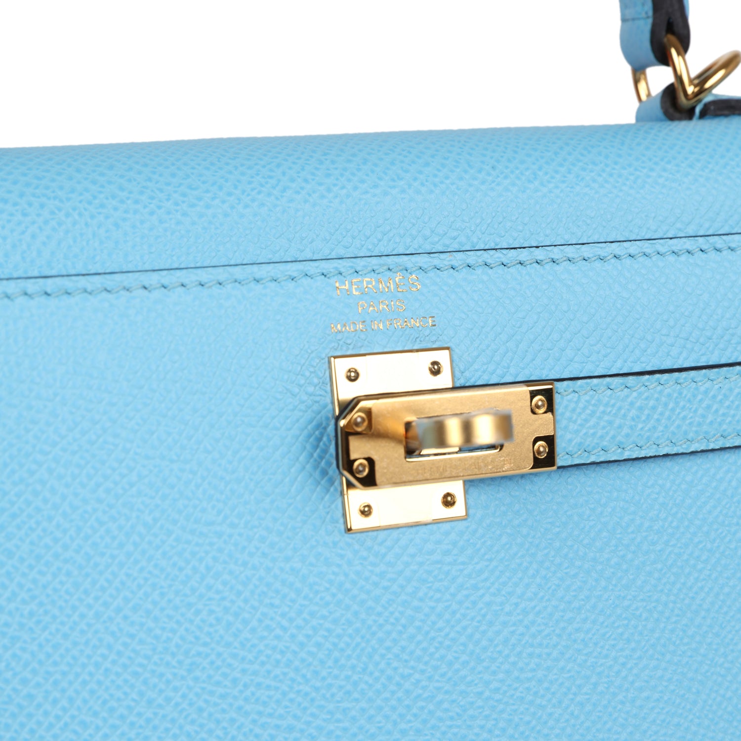 Hermes Kelly Sellier 25 Celeste Epsom Gold Hardware - Image 5