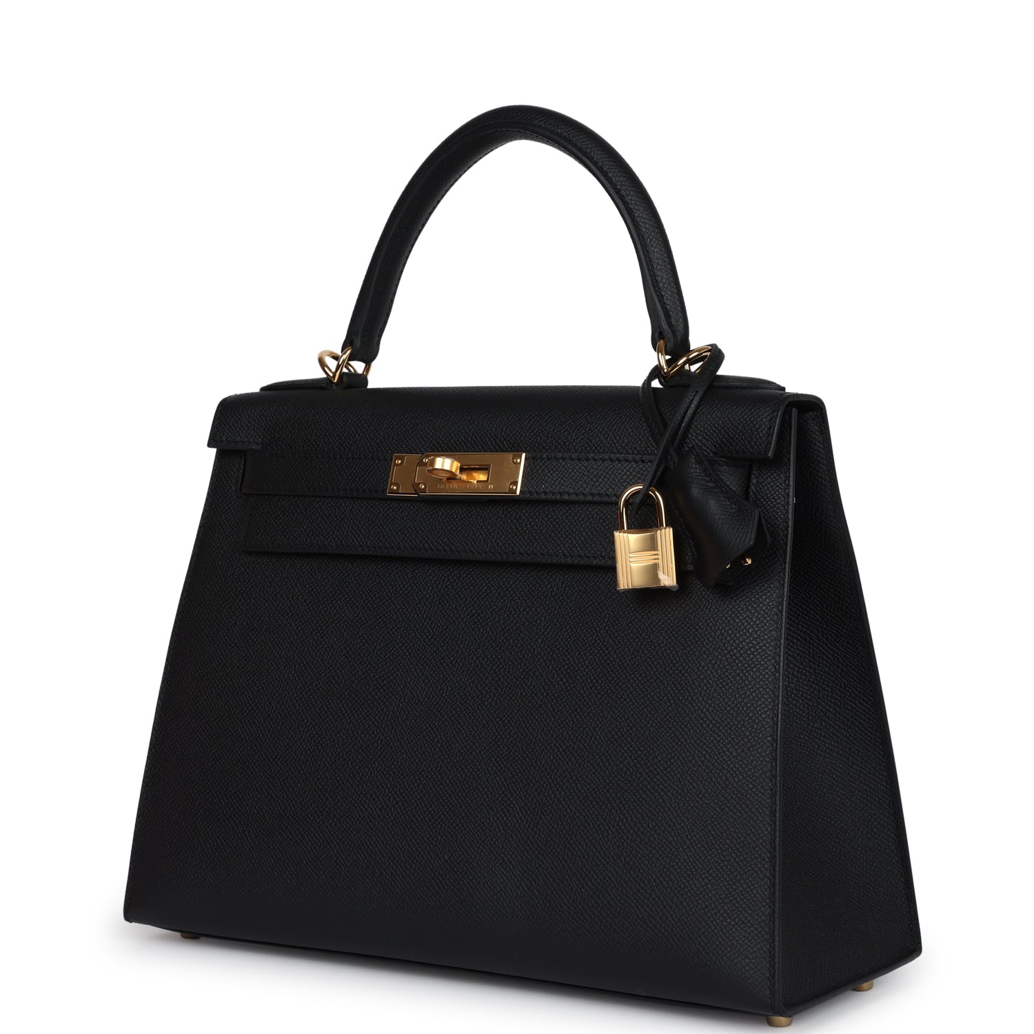 Hermes Kelly Sellier 28 Black Epsom Gold Hardware - Image 7