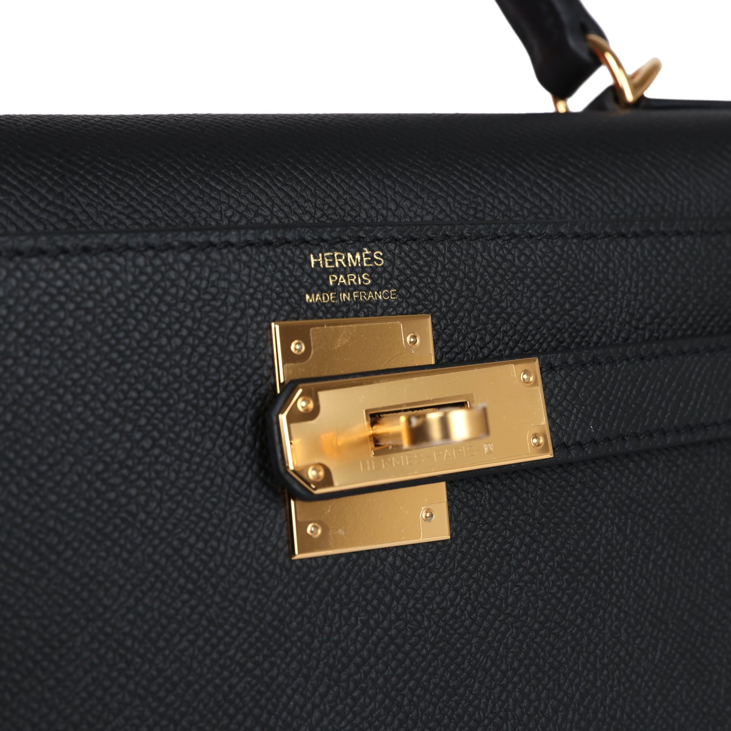 Hermes Kelly Sellier 28 Black Epsom Gold Hardware - Image 6