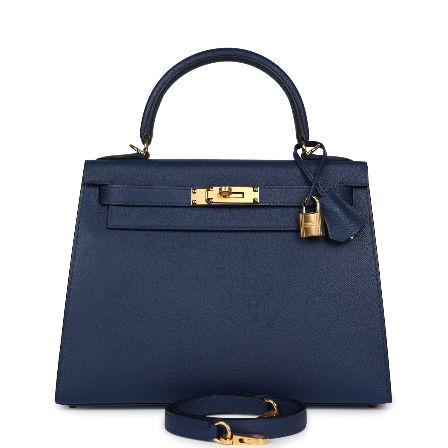 Hermes Kelly Sellier 28 Bleu Navy Epsom Gold Hardware - Image 2