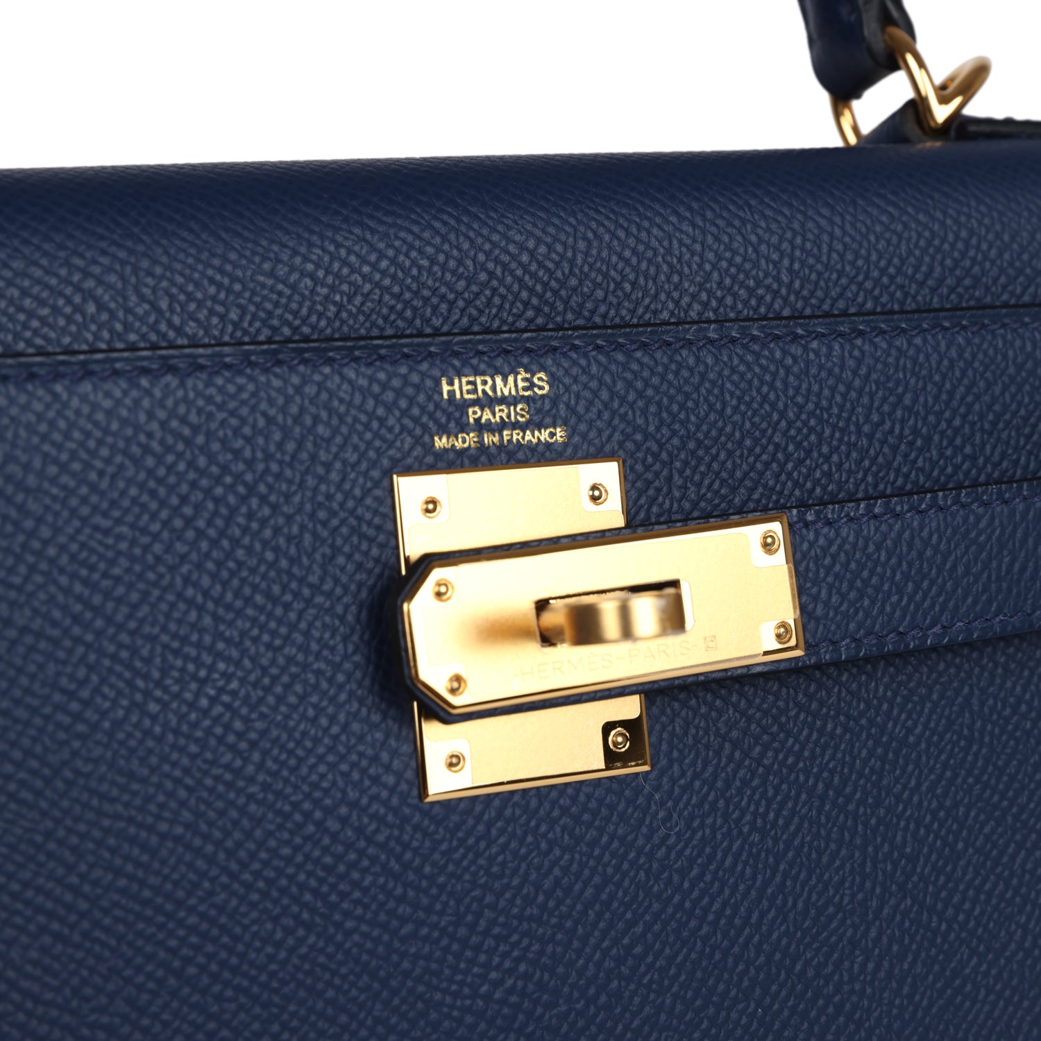 Hermes Kelly Sellier 28 Bleu Navy Epsom Gold Hardware - Image 5