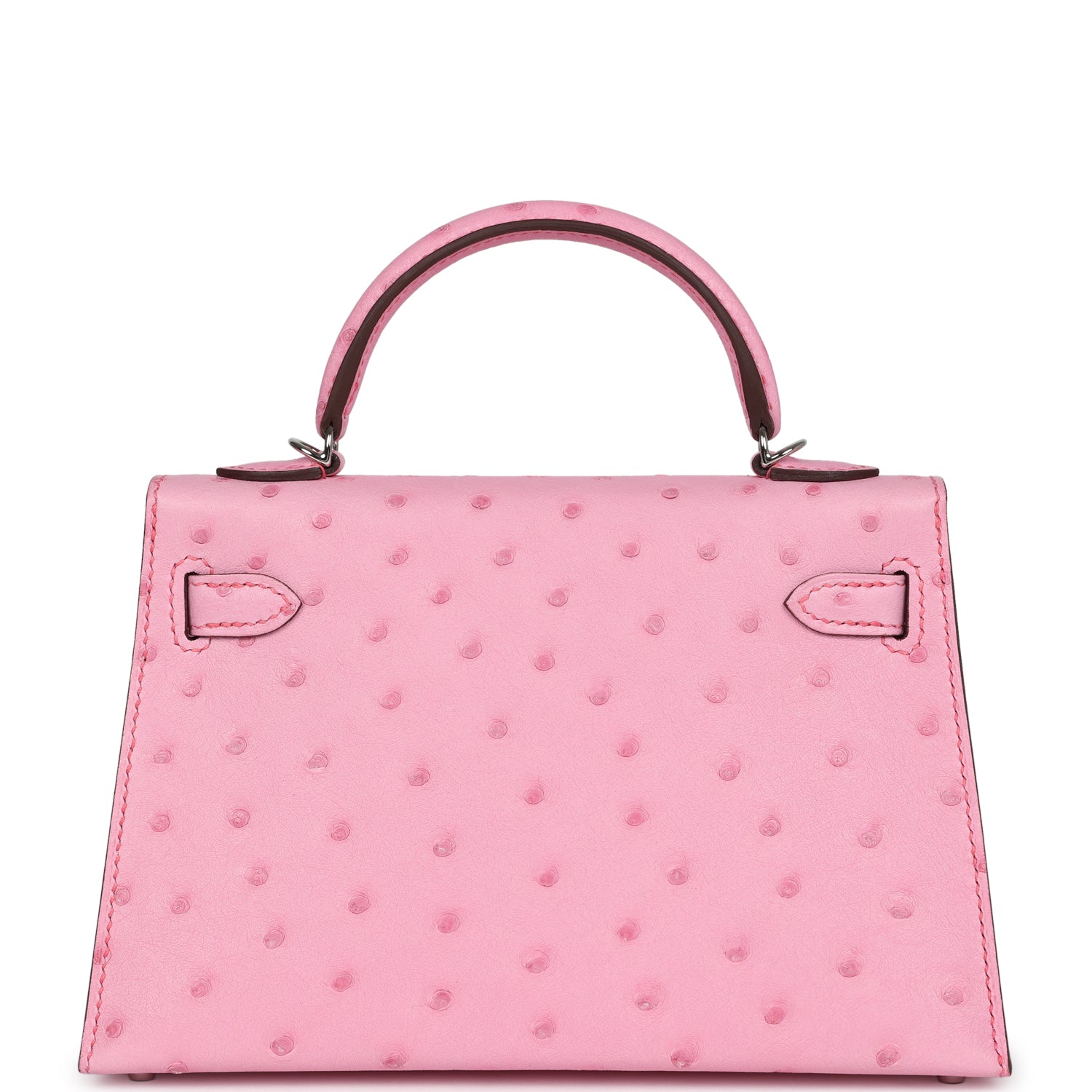 Hermes Kelly Sellier 20 Bubblegum Ostrich Palladium Hardware - Image 2