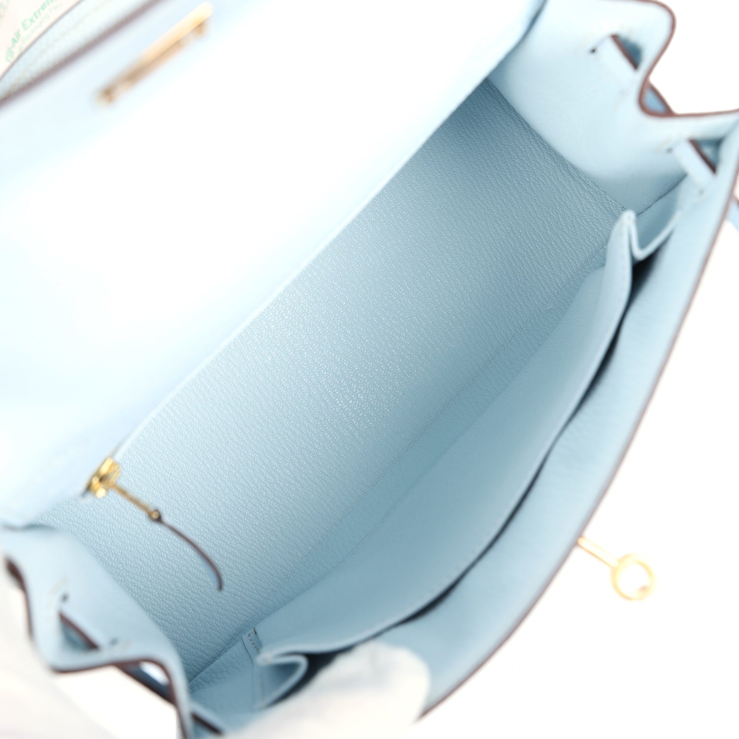 Hermes Kelly Sellier 25 Bleu Brume Epsom Gold Hardware - Image 6