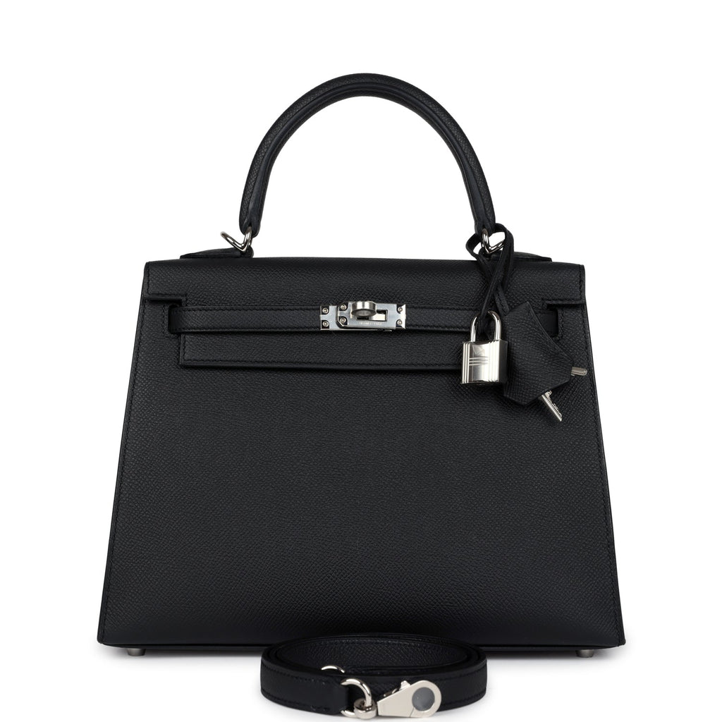 Hermes Kelly Sellier 25 Black Epsom Palladium Hardware - Image 6