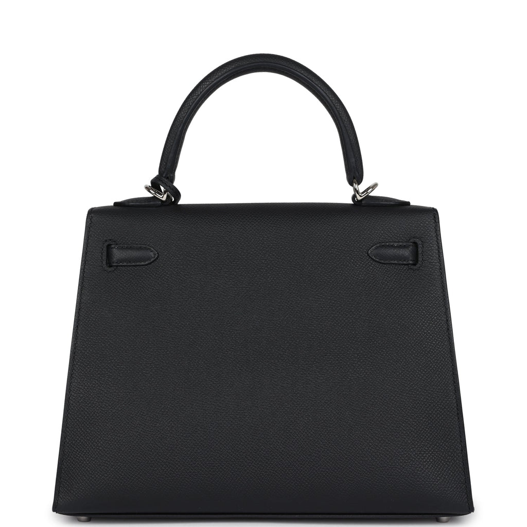 Hermes Kelly Sellier 25 Black Epsom Palladium Hardware - Image 2