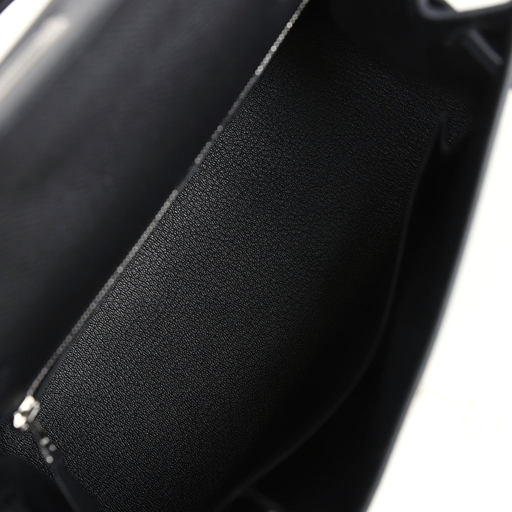Hermes Kelly Sellier 25 Black Epsom Palladium Hardware - Image 3