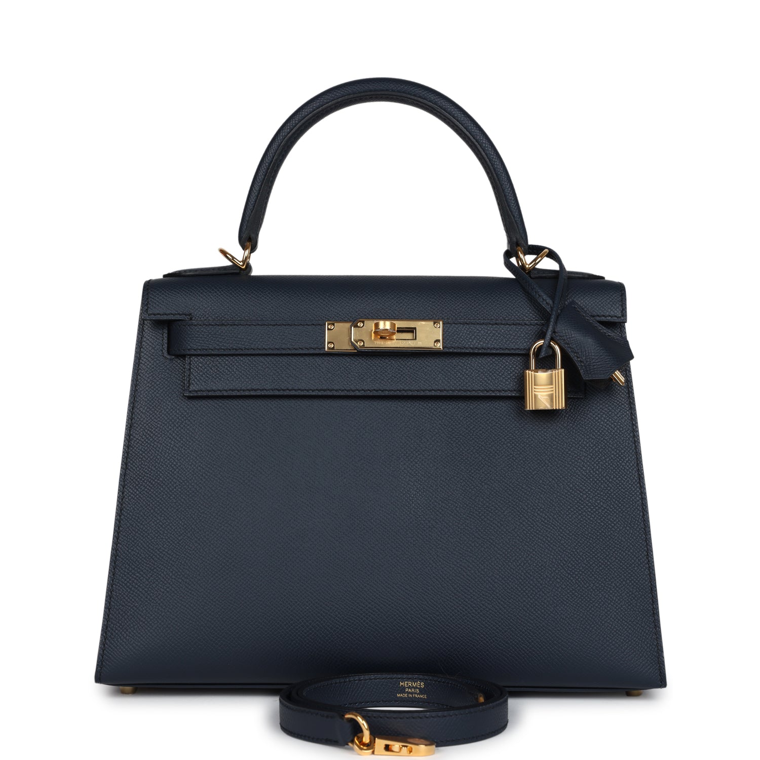 Hermes Kelly Sellier 28 Bleu Indigo Epsom Gold Hardware - Image 7