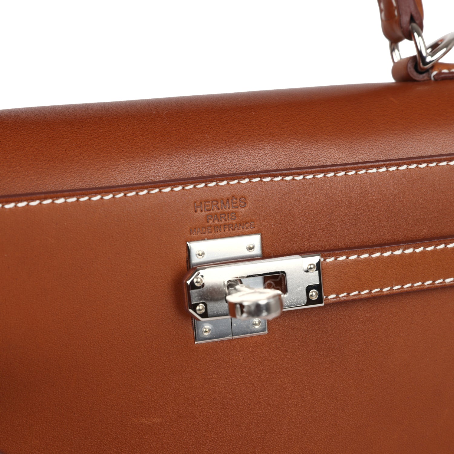 Hermes Kelly Sellier 25 Fauve Barenia Palladium Hardware - Image 7