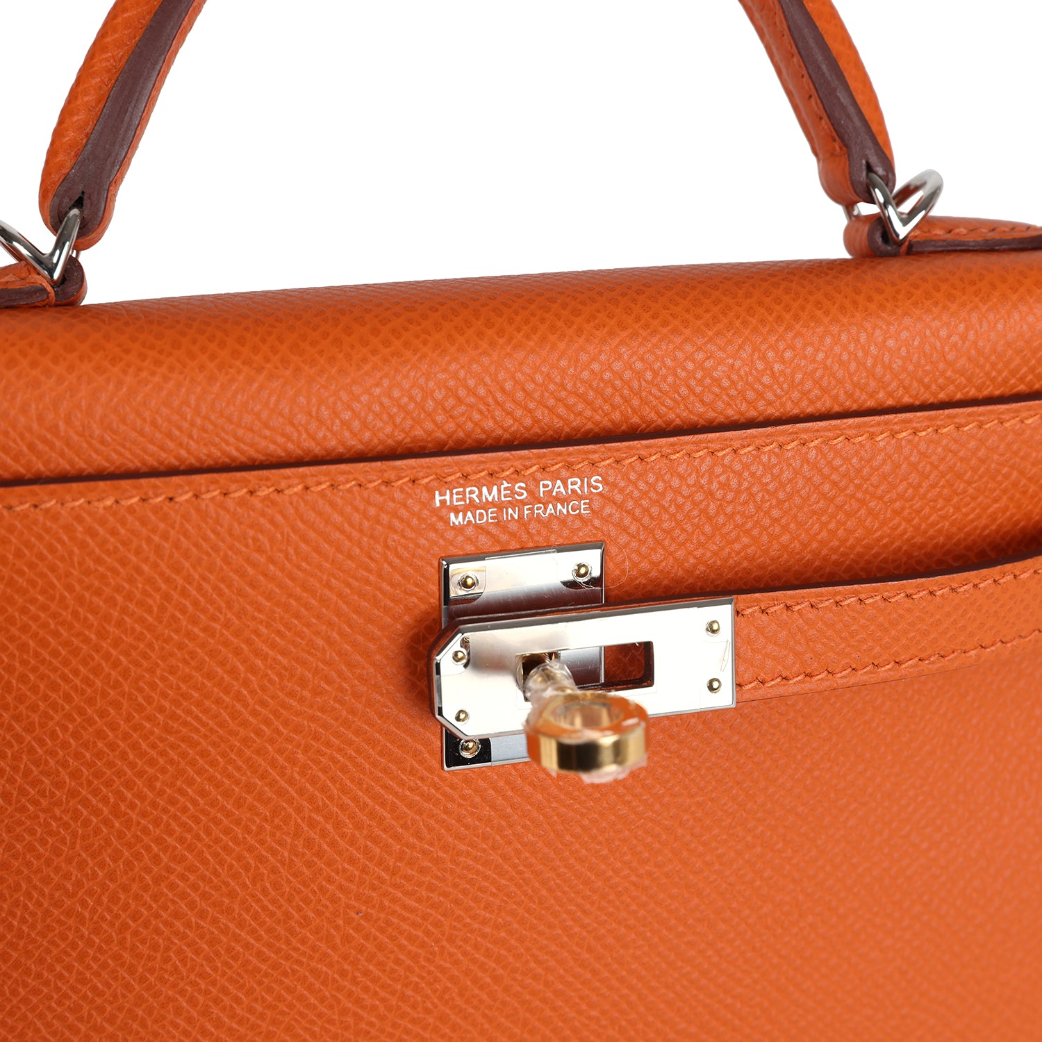 Hermes Kelly Sellier 20 Orange Epsom Electrum Hardware - Image 8