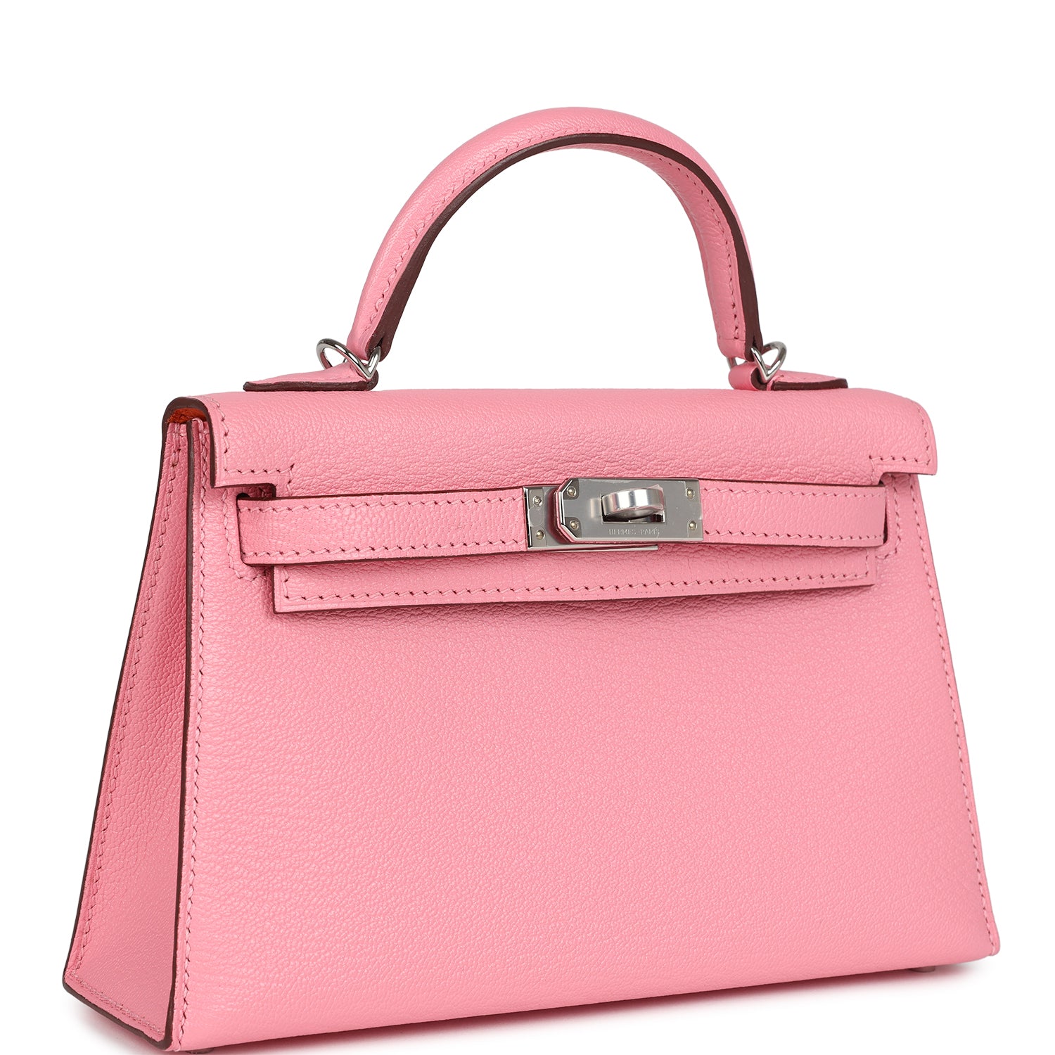 Hermes Kelly Sellier 20 Rose Confetti Verso Chevre Palladium Hardware