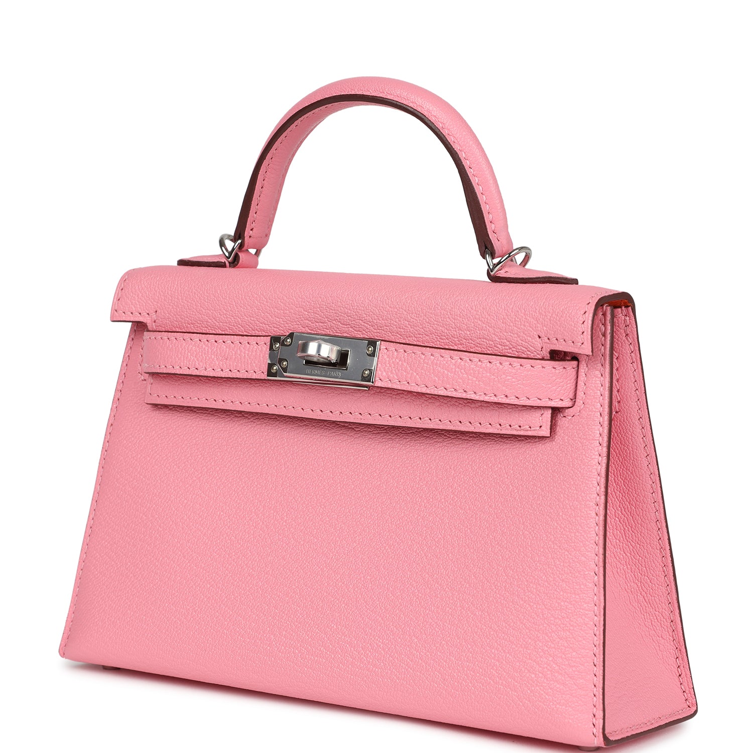 Hermes Kelly Sellier 20 Rose Confetti Verso Chevre Palladium Hardware - Image 3