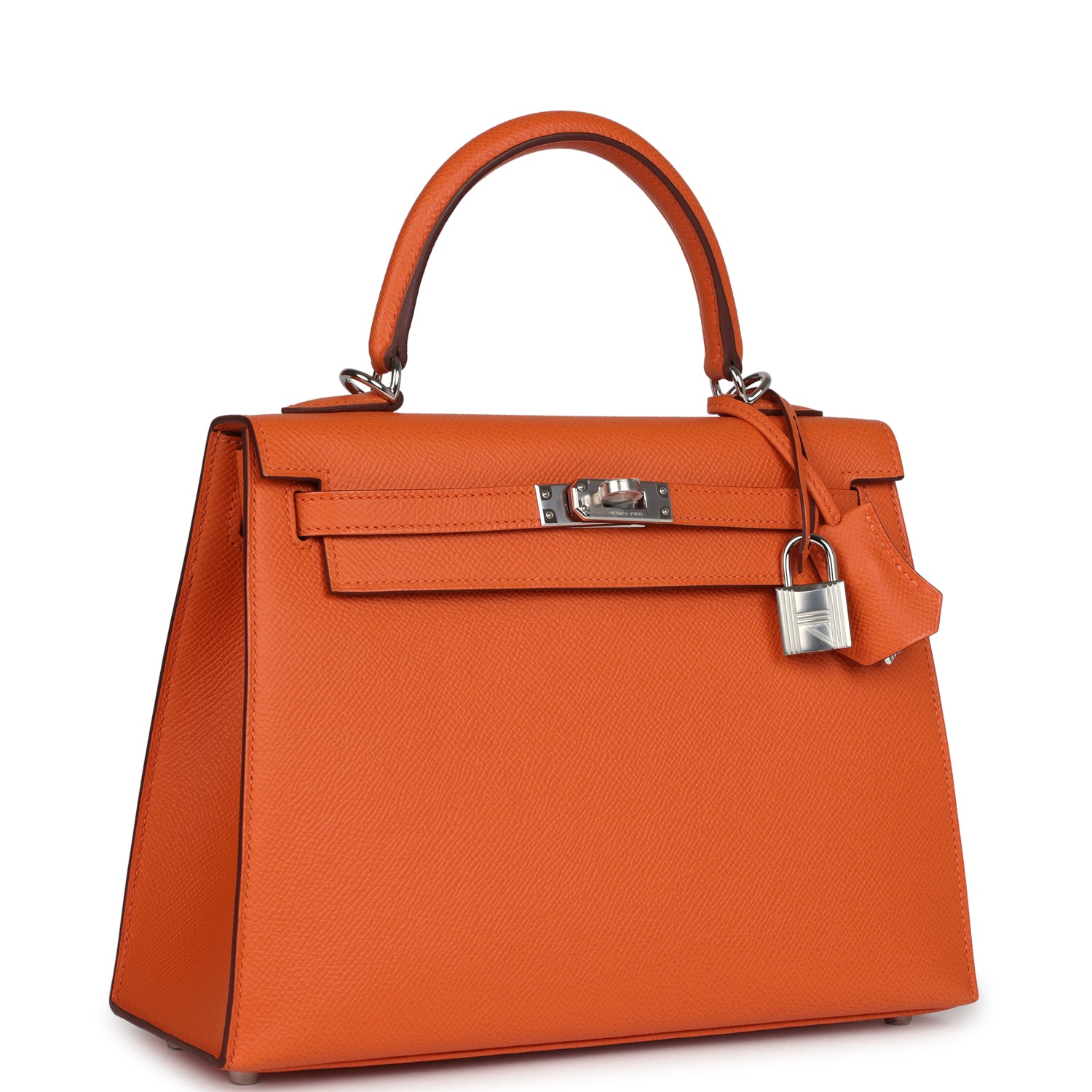 Hermes Kelly Sellier 25 Orange Epsom Palladium Hardware - Image 4