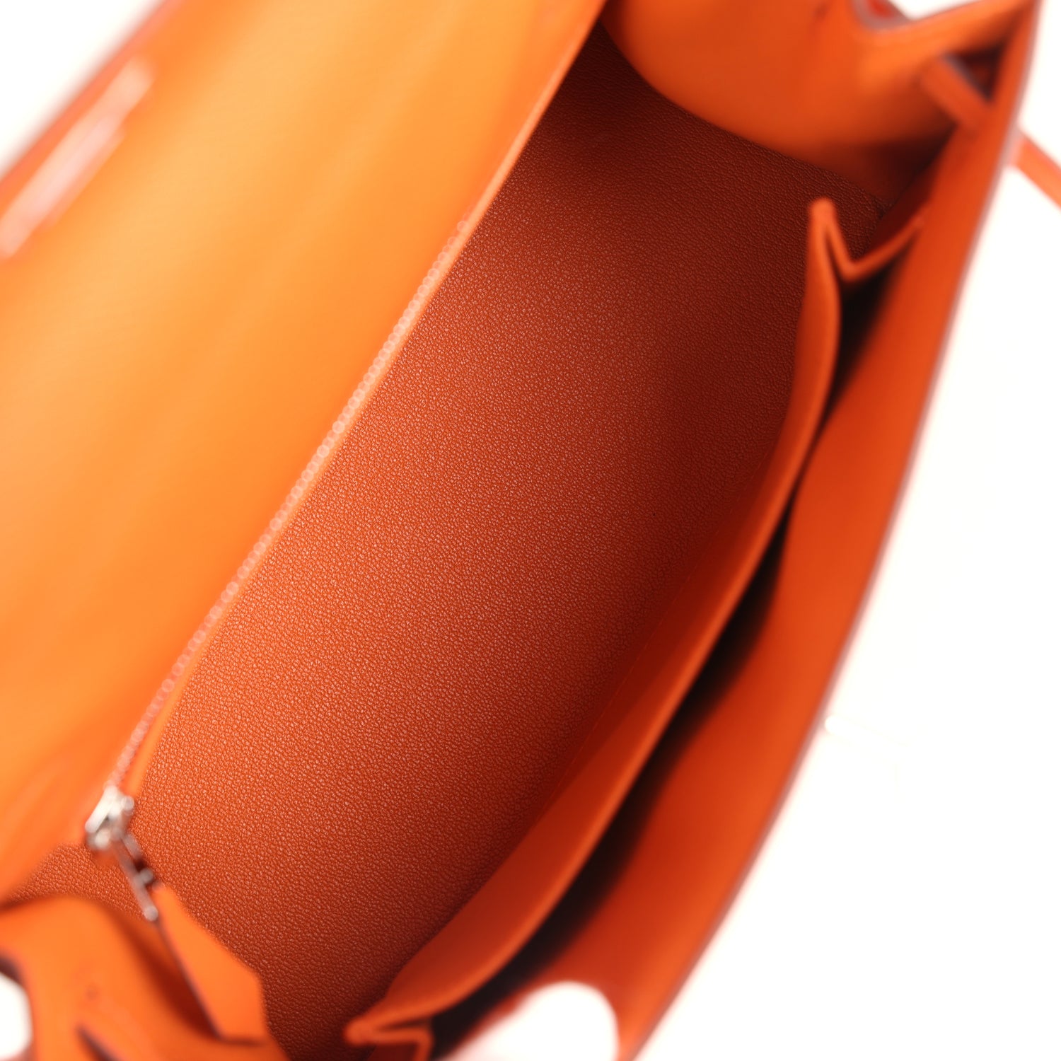 Hermes Kelly Sellier 25 Orange Epsom Palladium Hardware - Image 7