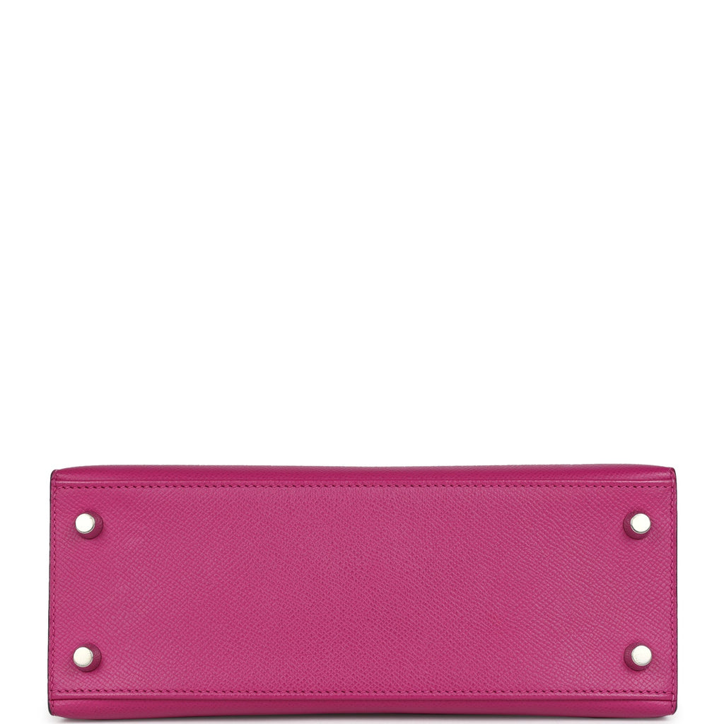 Hermes Kelly Sellier 25 Rose Pourpre Epsom Palladium Hardware - Image 3