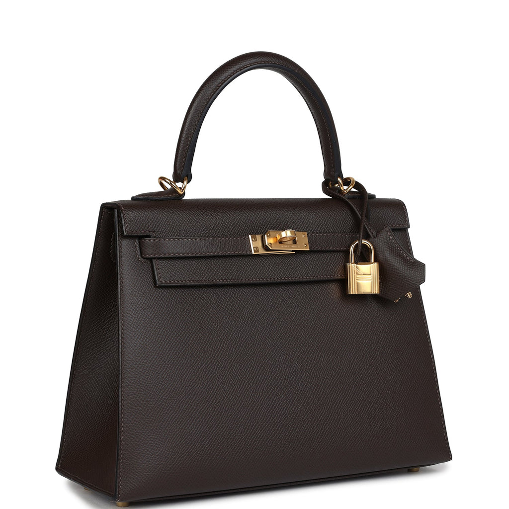 Hermes Kelly Sellier 25 Ebene Epsom Gold Hardware - Image 7