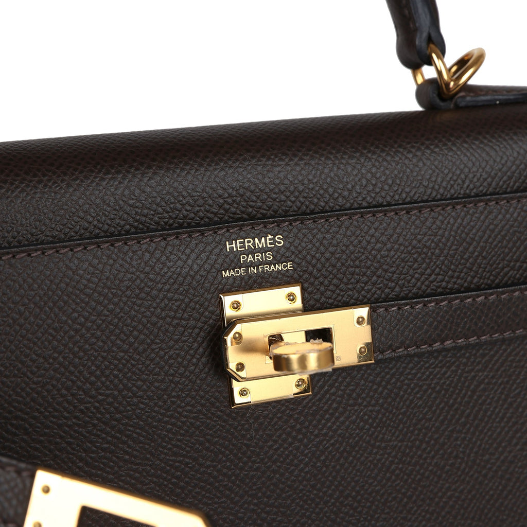 Hermes Kelly Sellier 25 Ebene Epsom Gold Hardware - Image 4
