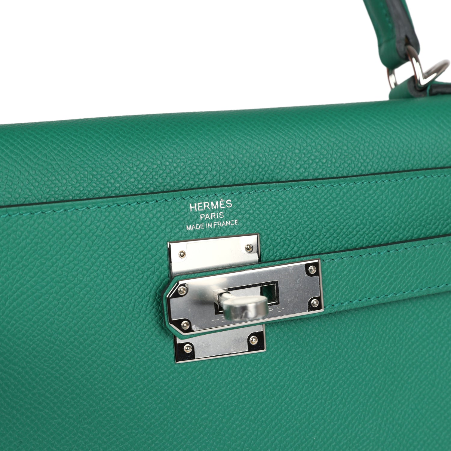 Hermes Kelly Sellier 28 Vert Vertigo Epsom Palladium Hardware - Image 2