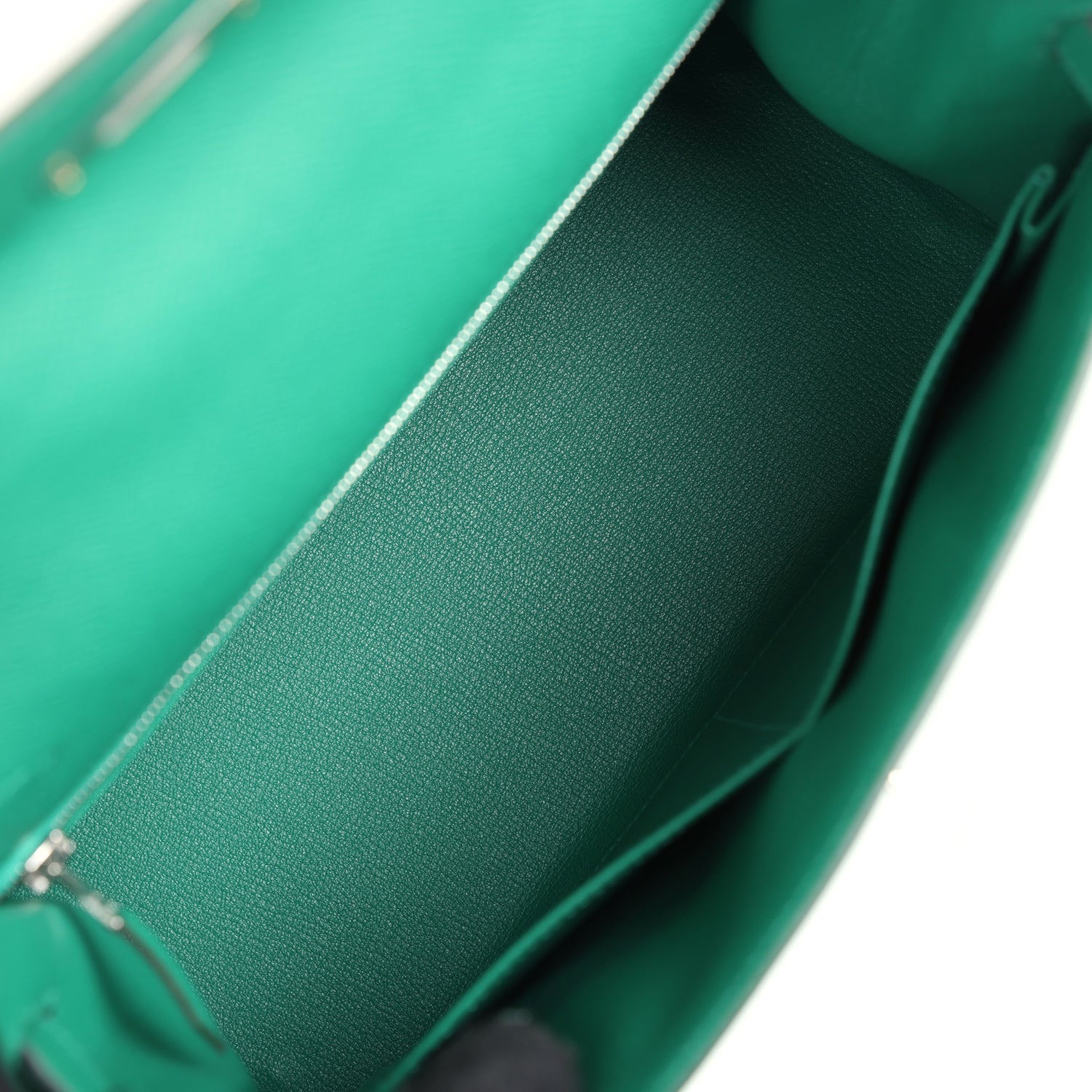 Hermes Kelly Sellier 28 Vert Vertigo Epsom Palladium Hardware - Image 7