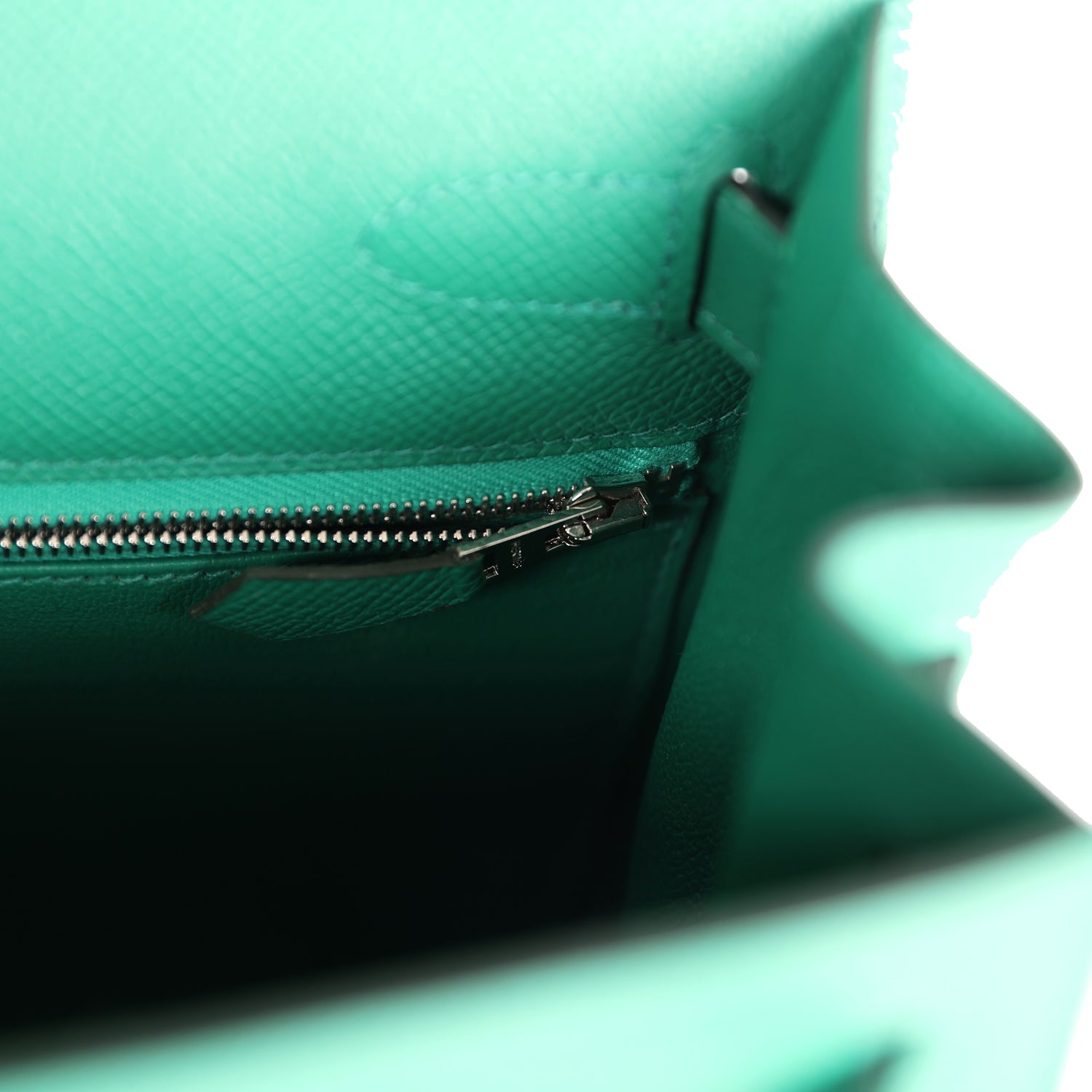 Hermes Kelly Sellier 28 Vert Vertigo Epsom Palladium Hardware - Image 3