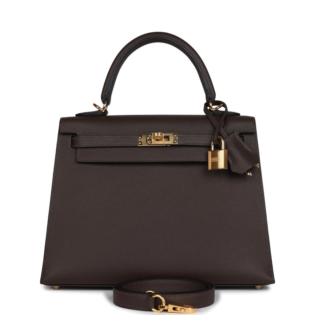 Hermes Kelly Sellier 25 Ecorce Epsom Gold Hardware - Image 6
