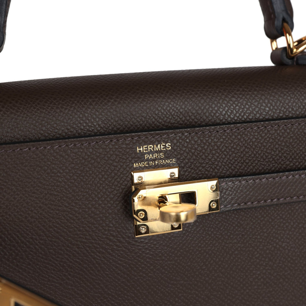 Hermes Kelly Sellier 25 Ecorce Epsom Gold Hardware - Image 2
