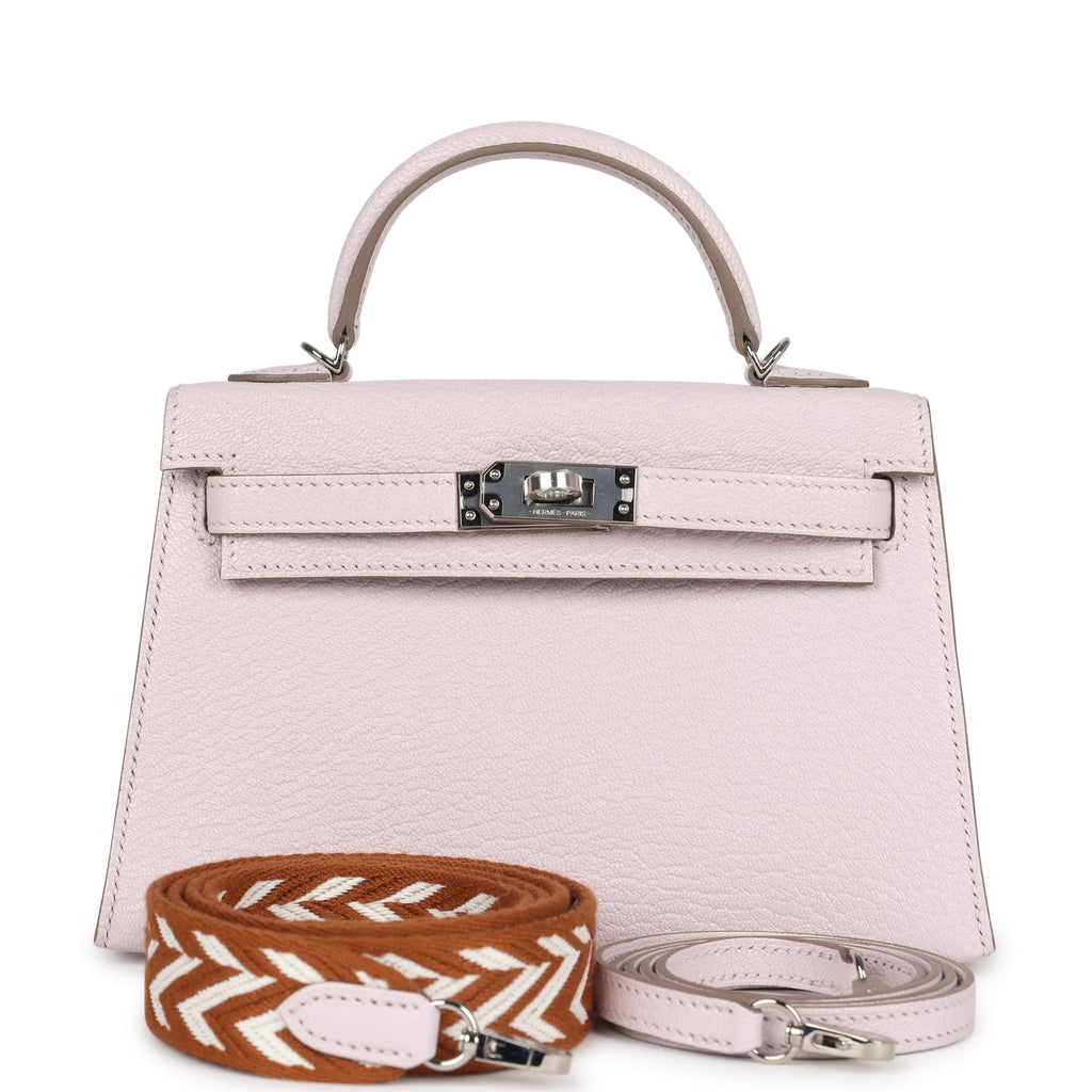 Hermes Kelly Sellier 20 Mauve Pale Chevre Palladium Hardware - Image 7