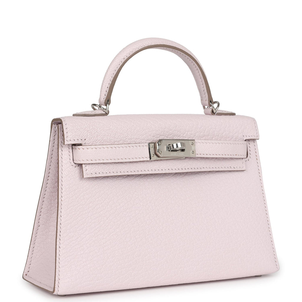 Hermes Kelly Sellier 20 Mauve Pale Chevre Palladium Hardware - Image 2