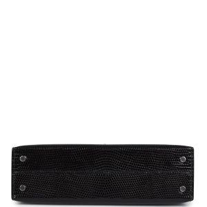 Hermes Kelly Sellier 20 Black Varanus Niloticus Lizard Palladium Hardware